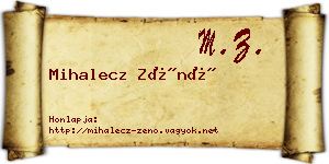 Mihalecz Zénó névjegykártya